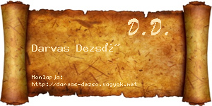 Darvas Dezső névjegykártya